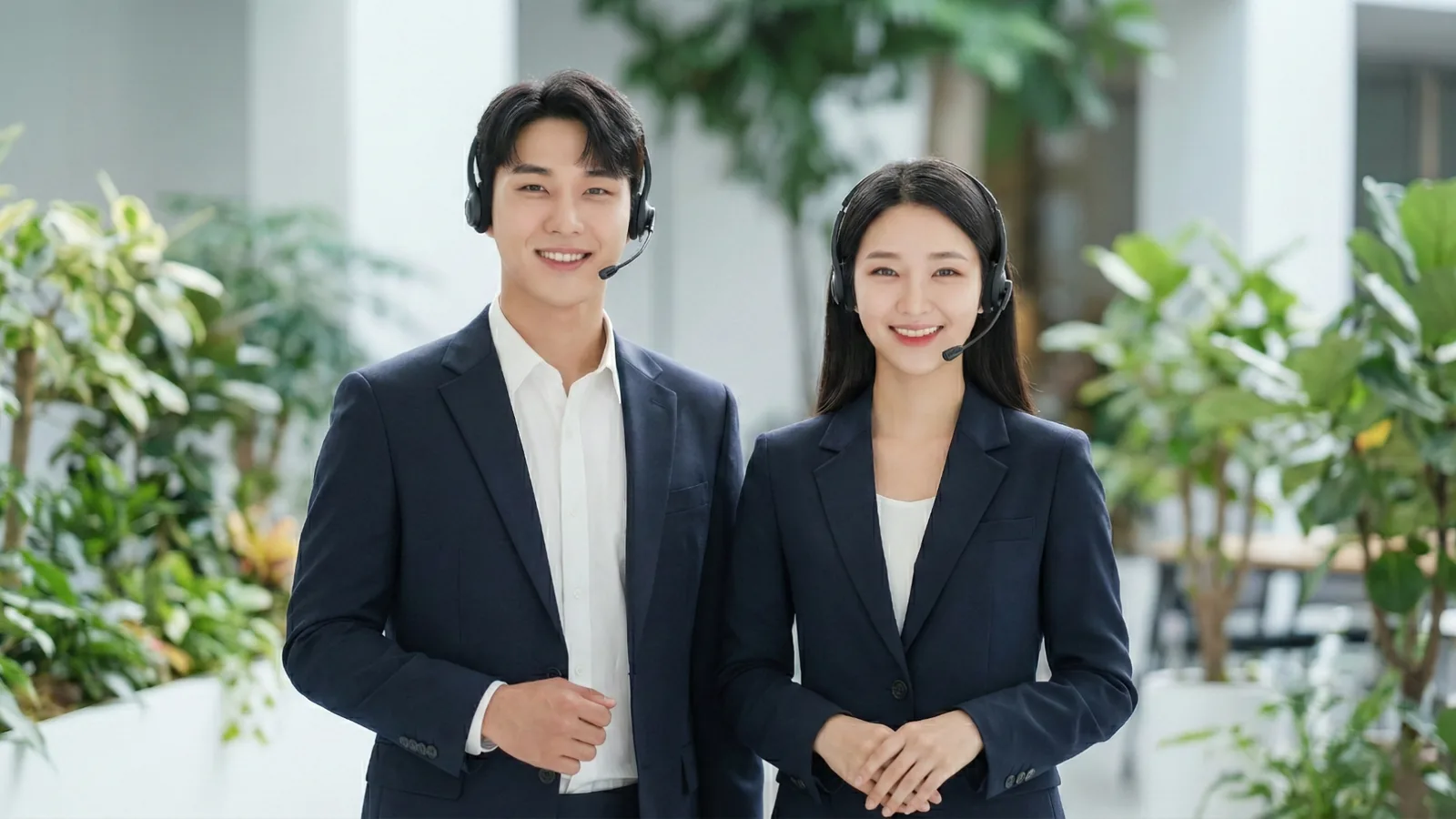 앱스토어 현금화 문의를 받는 품티켓 상담 담당자 두 명